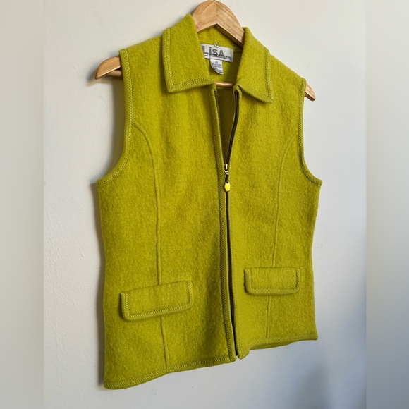Lisa international Jackets & Blazers - 100% Boiled wool Vintage Vest size Medium
